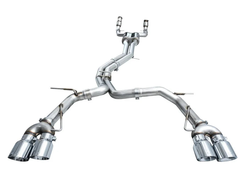 AWE Tuning 19-23 Audi C8 S6/S7 2.9T V6 AWD Track Edition Exhaust - Chrome Silver Tips - Additional View 15