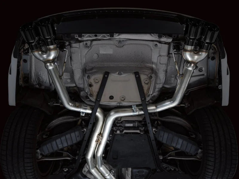 AWE Tuning 19-23 Audi C8 S6/S7 2.9T V6 AWD Track Edition Exhaust - Diamond Black Tips - Side View