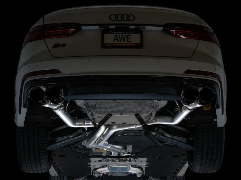 AWE Tuning 19-23 Audi C8 S6/S7 2.9T V6 AWD Track Edition Exhaust - Diamond Black Tips - Additional View 5
