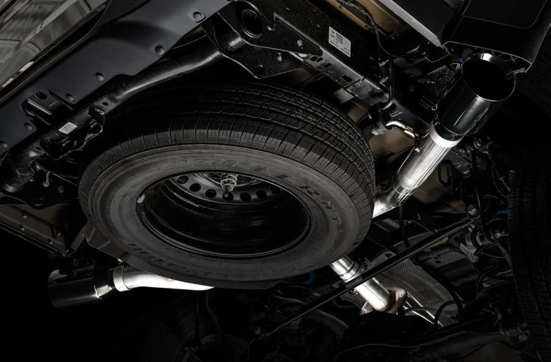 AWE Tuning 20-21 Jeep Gladiator JT 3.6L Tread Edition Cat-Back Dual Exhaust - Diamond Black Tip - Additional View 11