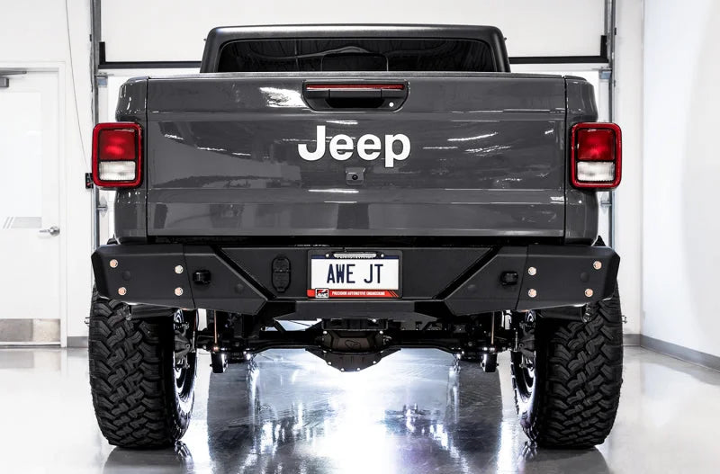 AWE Tuning 20-21 Jeep Gladiator JT 3.6L Tread Edition Cat-Back Dual Exhaust - Diamond Black Tip - Additional View 13