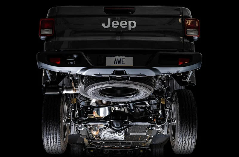 AWE Tuning 20-21 Jeep Gladiator JT 3.6L Tread Edition Cat-Back Single Side Exhaust - Diamond Blk Ti - Additional View 10