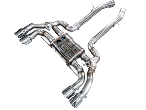 AWE Tuning 20-25 BMW X3 M/M Comp (F97) AWD SwitchPath Axle-Back Exhaust - Chrome Silver Tips - Main Product View