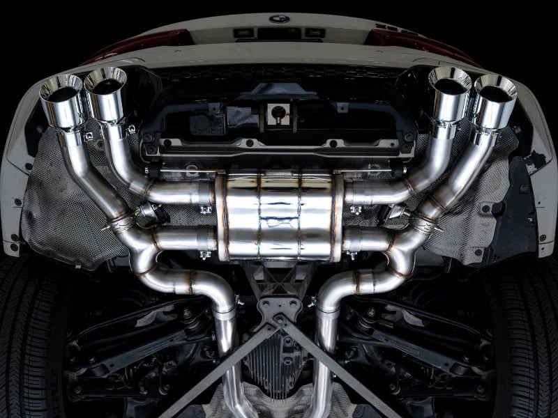 AWE Tuning 20-25 BMW X3 M/M Comp (F97) AWD SwitchPath Axle-Back Exhaust - Chrome Silver Tips - Installation View