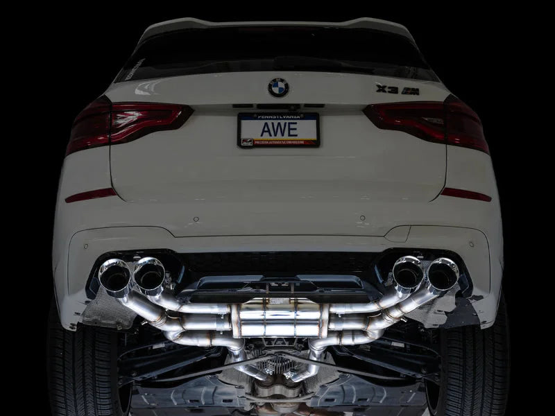 AWE Tuning 20-25 BMW X3 M/M Comp (F97) AWD SwitchPath Axle-Back Exhaust - Chrome Silver Tips - Additional View 6