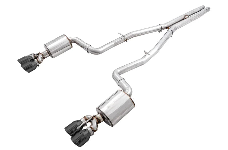 AWE Tuning 2015+ Dodge Challenger 6.4L/6.2L Non-Resonated Touring Edition Exhaust - Quad Black Tips - Main Product View