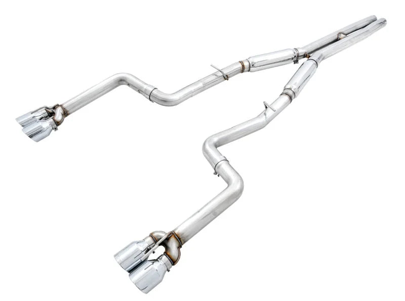AWE Tuning 2015+ Dodge Challenger 6.4L/6.2L SC Track Edition Exhaust - Quad Chrome Silver Tips - Main Product View