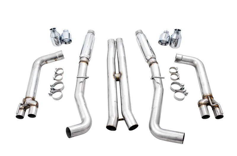 AWE Tuning 2015+ Dodge Challenger 6.4L/6.2L SC Track Edition Exhaust - Quad Chrome Silver Tips - Additional View 6