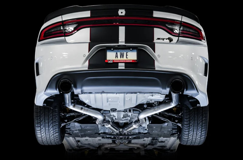 AWE Tuning 2015+ Dodge Charger 6.4L/6.2L Supercharged Track Edition Exhaust - Diamond Black Tips - Installation View