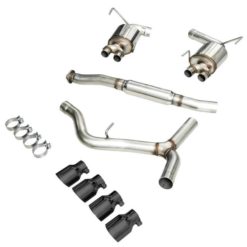 AWE Tuning 2015+ Subaru WRX VA Sedan Touring Edition Exhaust - Diamond Black Tips (102mm) - Installation View