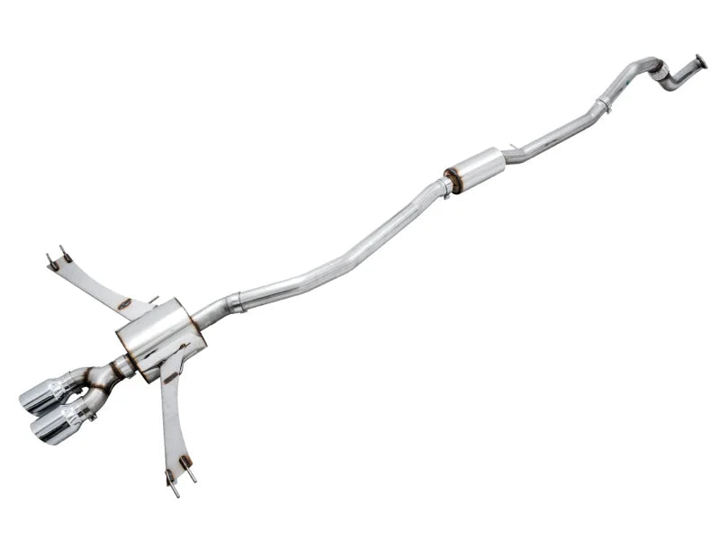 AWE Tuning 2016+ Honda Civic Si Touring Edition Exhaust w/Front Pipe & Dual Chrome Silver Tips - Main Product View