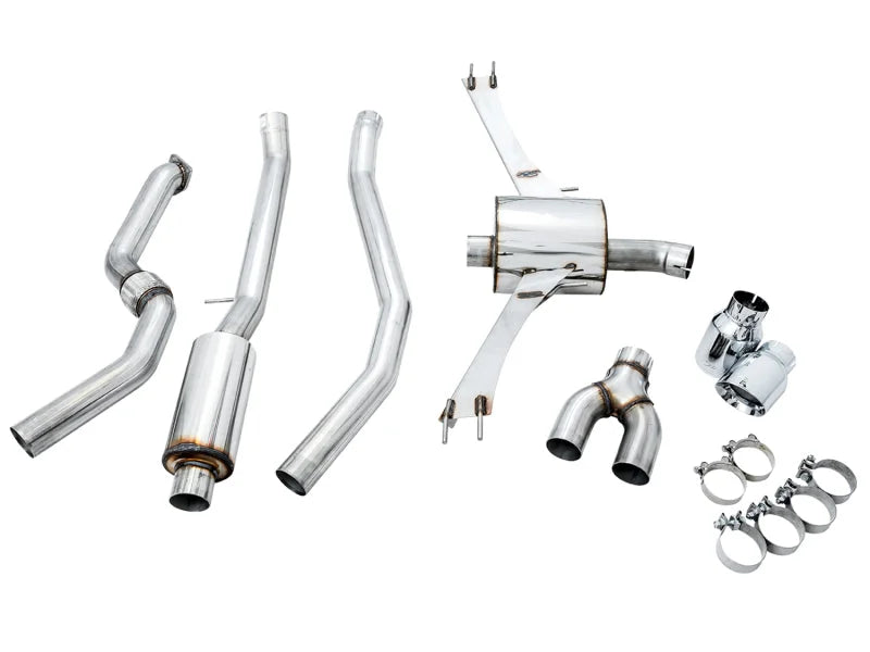 AWE Tuning 2016+ Honda Civic Si Touring Edition Exhaust w/Front Pipe & Dual Chrome Silver Tips - Additional View 8
