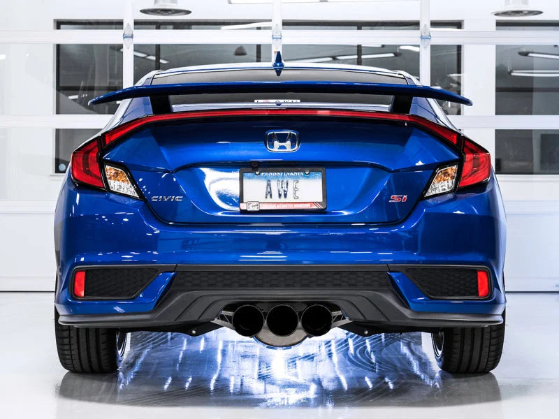 AWE Tuning 2016+ Honda Civic Si Touring Edition Exhaust w/Front Pipe & Dual Diamond Black Tips - Side View
