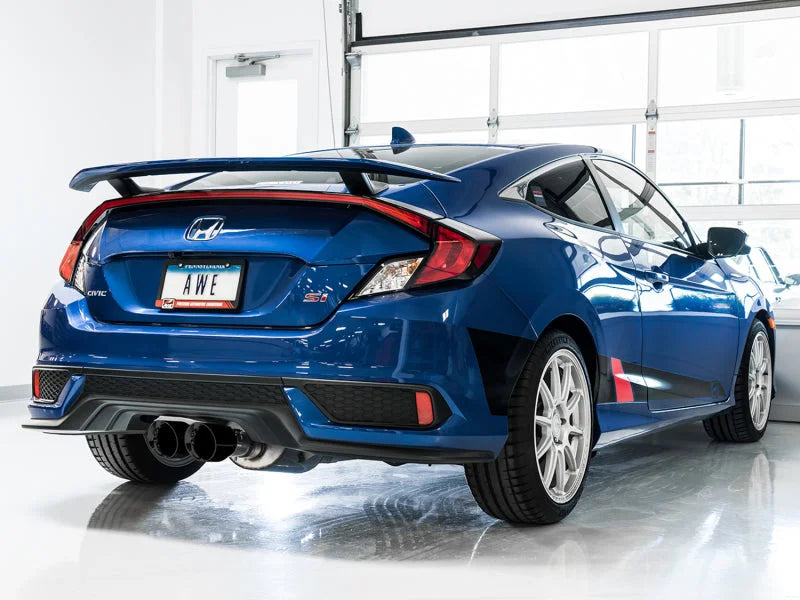 AWE Tuning 2016+ Honda Civic Si Track Edition Exhaust w/Front Pipe & Dual Diamond Black Tips - Side View