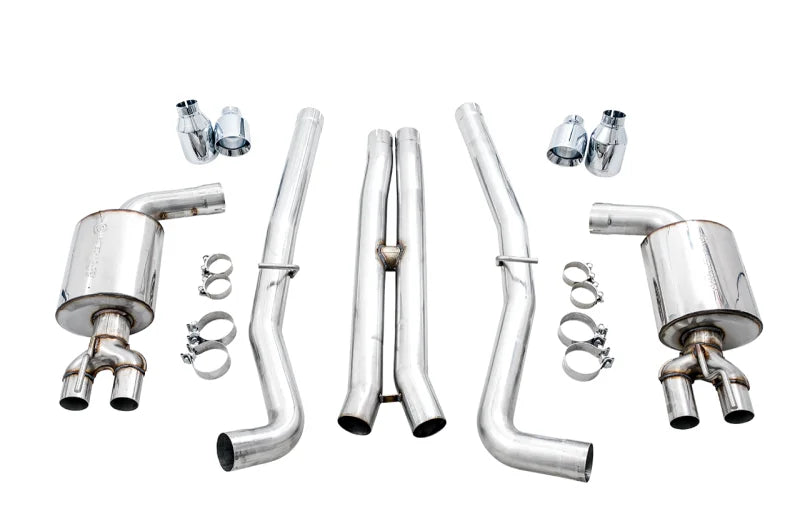 AWE Tuning 2017+ Challenger 5.7L Touring Edition Exhaust - Non-Resonated - Chrome Silver Quad Tips - Additional View 6