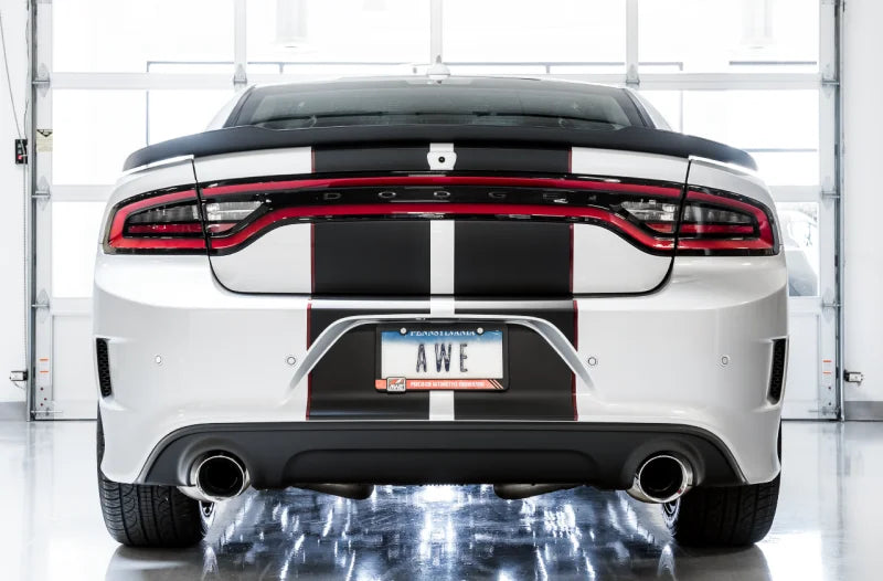 AWE Tuning 2017+ Dodge Charger 5.7L Touring Edition Exhaust - Non-Resonated - Chrome Silver Tips - Side View