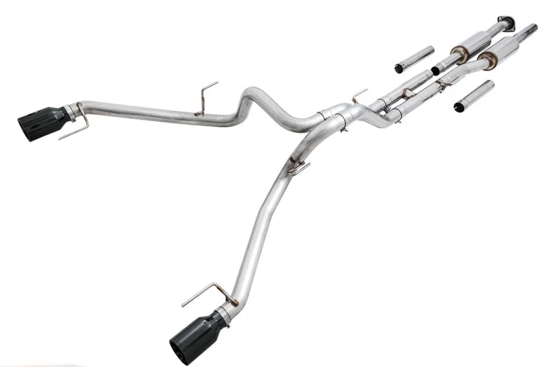 AWE Tuning 2017+ Ford Raptor 0 FG Performance Exhaust System - w/ Diamond Black Tips - Main Product View