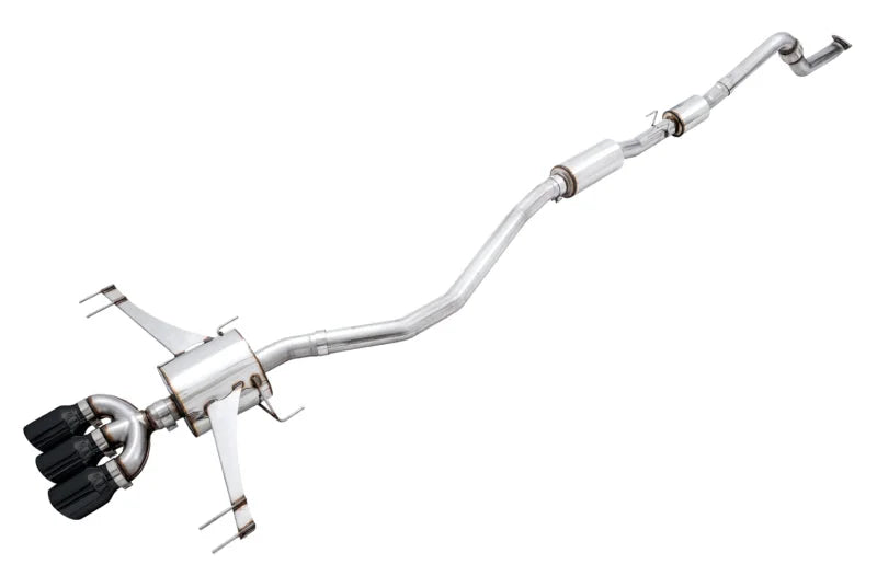 AWE Tuning 2017+ Honda Civic Type R Touring Edition Exhaust w/Front & Mid Pipe - Diamond Blk Tips - Main Product View