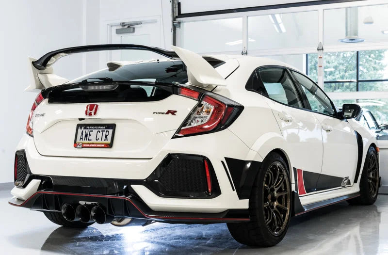AWE Tuning 2017+ Honda Civic Type R Touring Edition Exhaust w/Front & Mid Pipe - Diamond Blk Tips - Side View