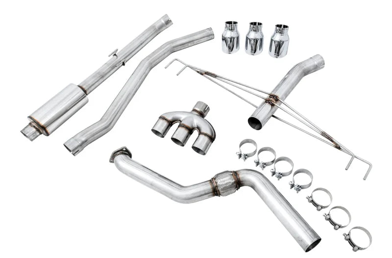 AWE Tuning 2017+ Honda Civic Type R Track Edition Exhaust w/Front Pipe & Triple Chrome Silver Tips - Additional View 6