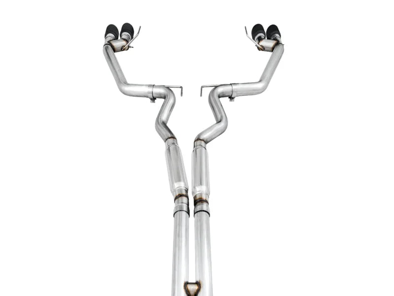 AWE Tuning 2018+ Ford Mustang GT (S550) Cat-back Exhaust - Track Edition (Quad Diamond Black Tips) - Additional View 5