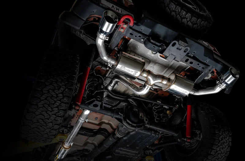 AWE Tuning 2018+ Jeep Wrangler JL/JLU Tread Edition Axle-Back Dual Exhaust - Chrome Silver Tips - Additional View 8