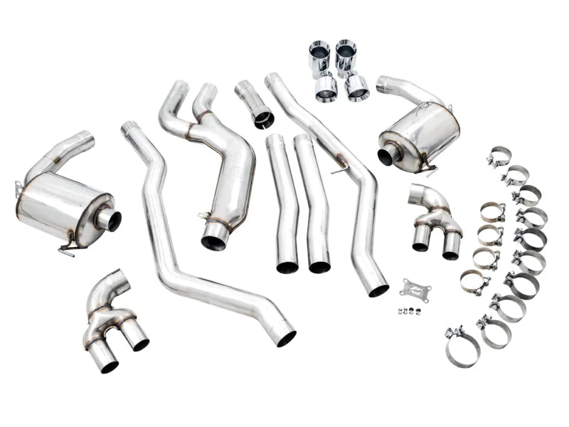 AWE Tuning 2019+ BMW M340i (G20) Non-Resonated Touring Edition Exhaust - Quad Chrome Silver Tips - Additional View 8