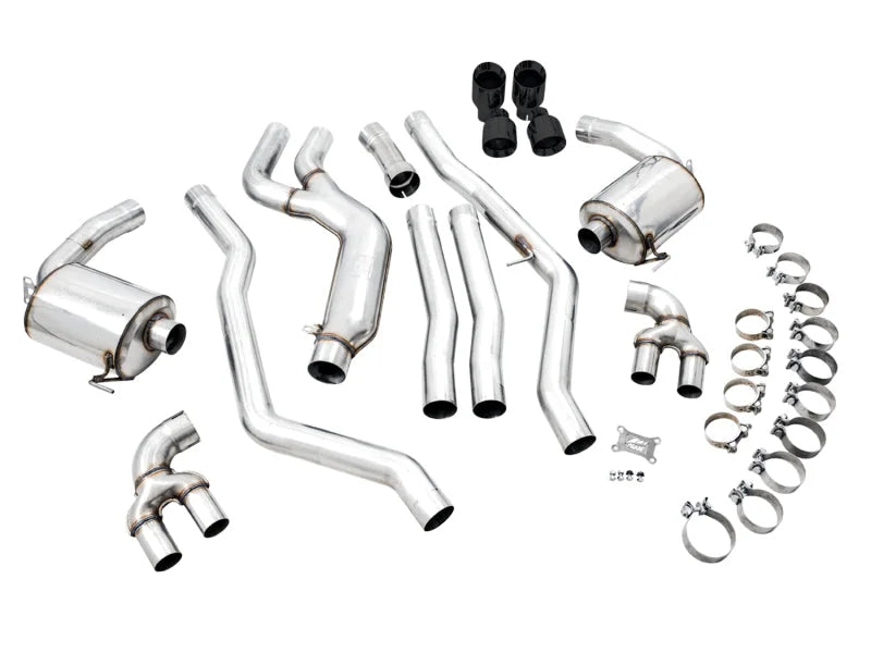 AWE Tuning 2019+ BMW M340i (G20) Non-Resonated Touring Edition Exhaust - Quad Diamond Black Tips - Additional View 8
