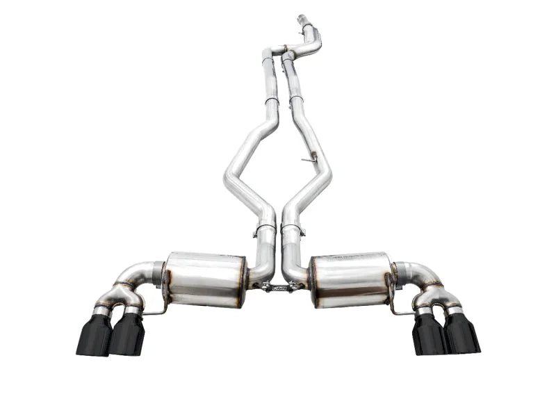 AWE Tuning 2019+ BMW M340i (G20) Non-Resonated Touring Edition Exhaust - Quad Diamond Black Tips - Additional View 9