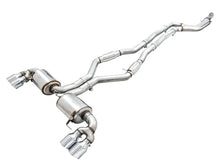 Load image into Gallery viewer, AWE Tuning 2019+ BMW M340i (G20) Resonated Touring Edition Exhaust - Quad Chrome Silver Tips - Main Product View