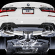 Load image into Gallery viewer, AWE Tuning 2019+ BMW M340i (G20) Resonated Touring Edition Exhaust - Quad Chrome Silver Tips - Back View