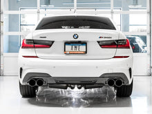 Load image into Gallery viewer, AWE Tuning 2019+ BMW M340i (G20) Resonated Touring Edition Exhaust - Quad Chrome Silver Tips - Installation View