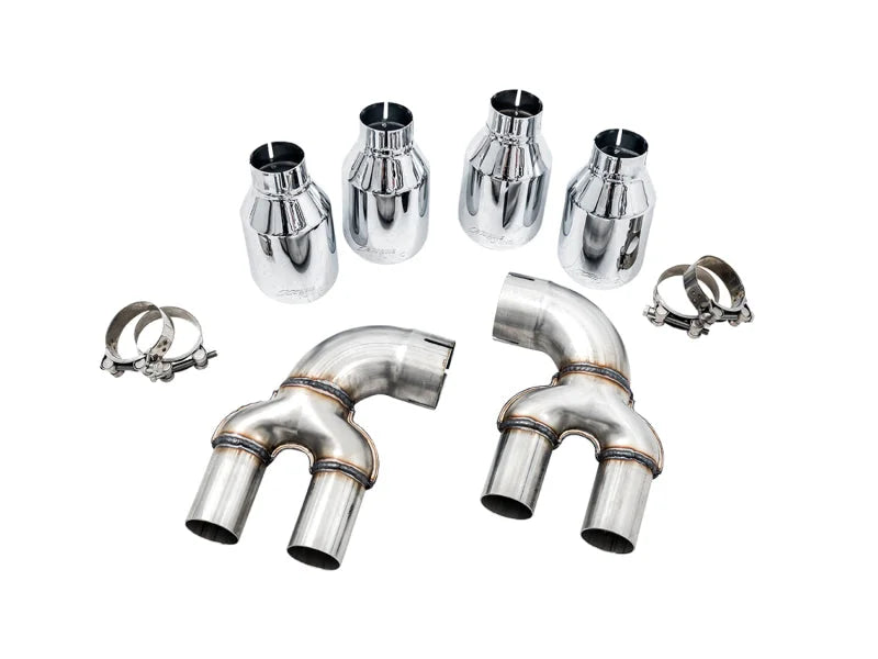 AWE Tuning 2019+ BMW M340i (G20) Resonated Touring Edition Exhaust - Quad Chrome Silver Tips - Additional View 5