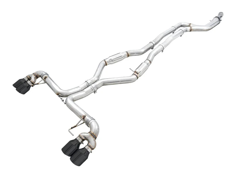 AWE Tuning 2019+ BMW M340i (G20) Track Edition Exhaust - Quad Diamond Black Tips - Main Product View