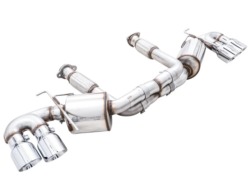 AWE Tuning 2020 Chevrolet Corvette (C8) Touring Edition Exhaust - Quad Chrome Silver Tips - Main Product View
