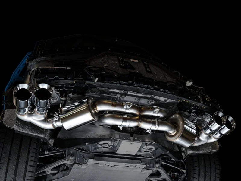 AWE Tuning 2020 Chevrolet Corvette (C8) Touring Edition Exhaust - Quad Chrome Silver Tips - Side View
