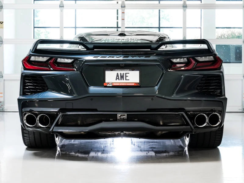 AWE Tuning 2020 Chevrolet Corvette (C8) Touring Edition Exhaust - Quad Chrome Silver Tips - Additional View 7