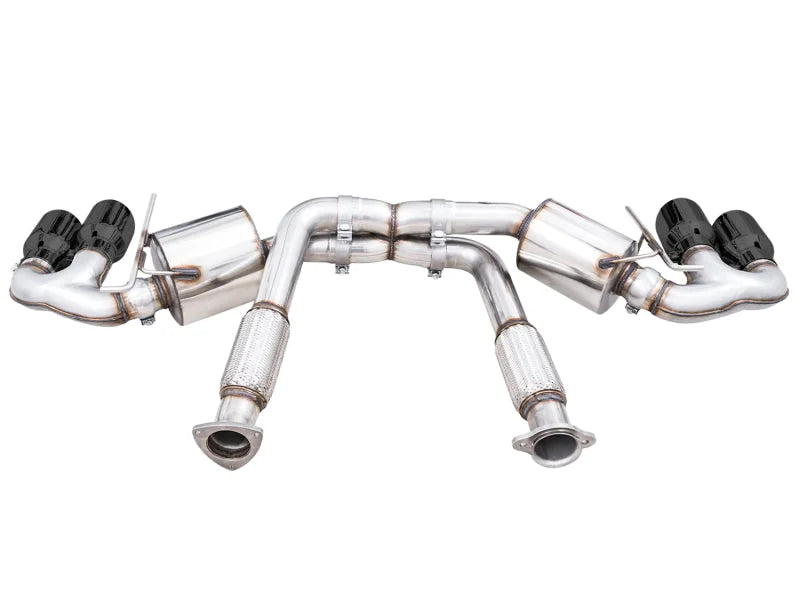 AWE Tuning 2020 Chevrolet Corvette (C8) Touring Edition Exhaust - Quad Diamond Black Tips - Installation View