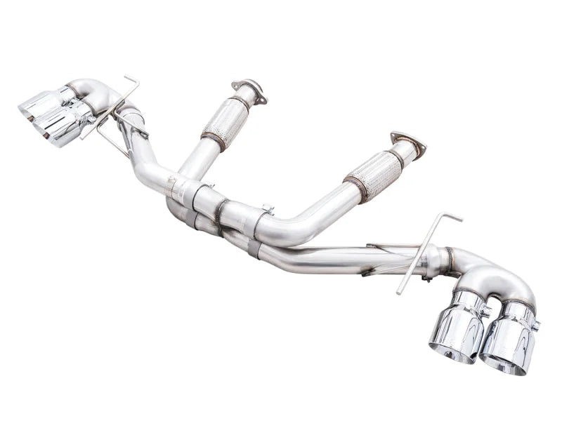 AWE Tuning 2020 Chevrolet Corvette (C8) Track Edition Exhaust - Quad Chrome Silver Tips - Main Product View