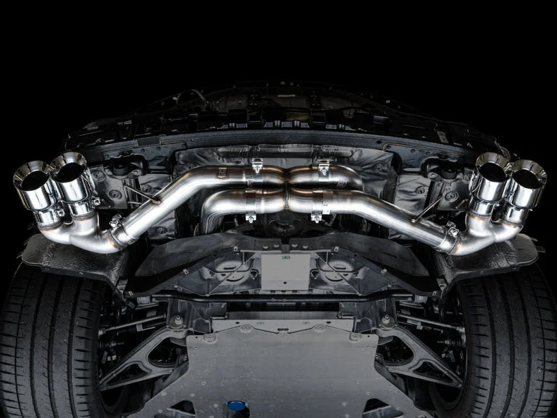 AWE Tuning 2020 Chevrolet Corvette (C8) Track Edition Exhaust - Quad Chrome Silver Tips - Side View