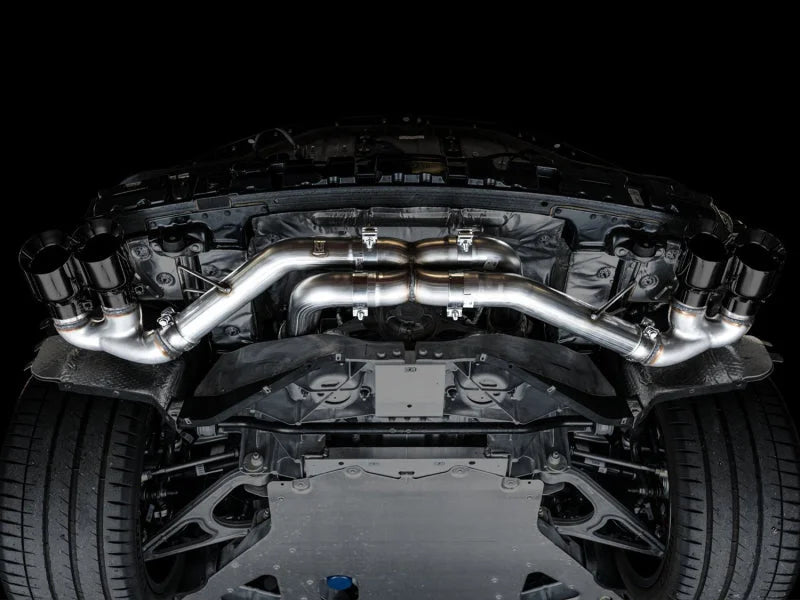 AWE Tuning 2020 Chevrolet Corvette (C8) Track Edition Exhaust - Quad Diamond Black Tips - Side View