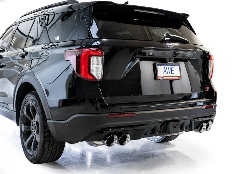 AWE Tuning 2020+ Ford Explorer ST Touring Edition Exhaust w/ Chrome Silver Tips - Side View
