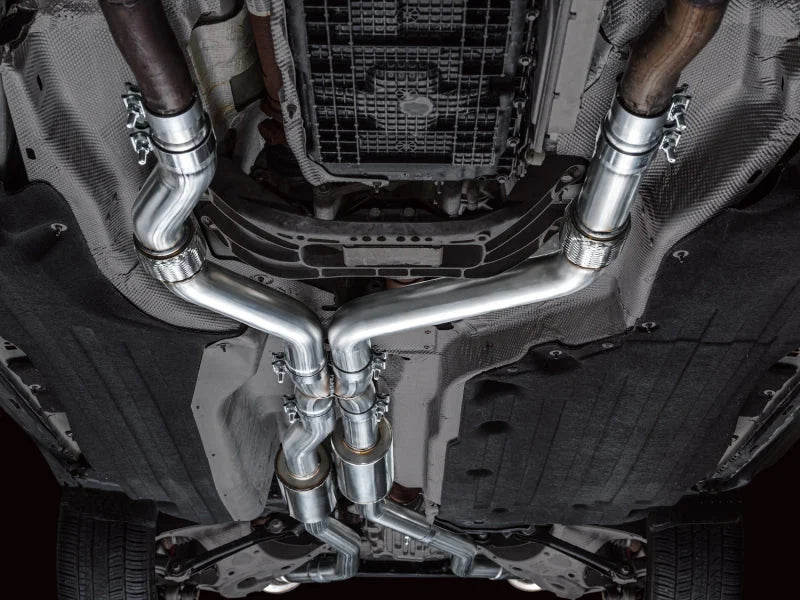 AWE Tuning 2020+ Ford Explorer ST Touring Edition Exhaust w/ Chrome Silver Tips - Back View