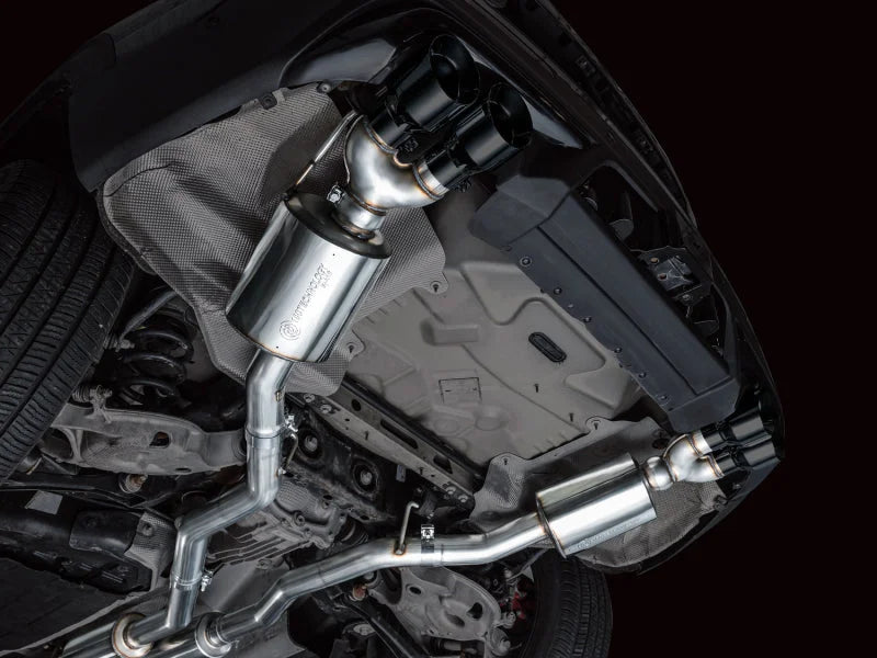AWE Tuning 2020+ Ford Explorer ST Touring Edition Exhaust w/ Diamond Black Tips - Installation View
