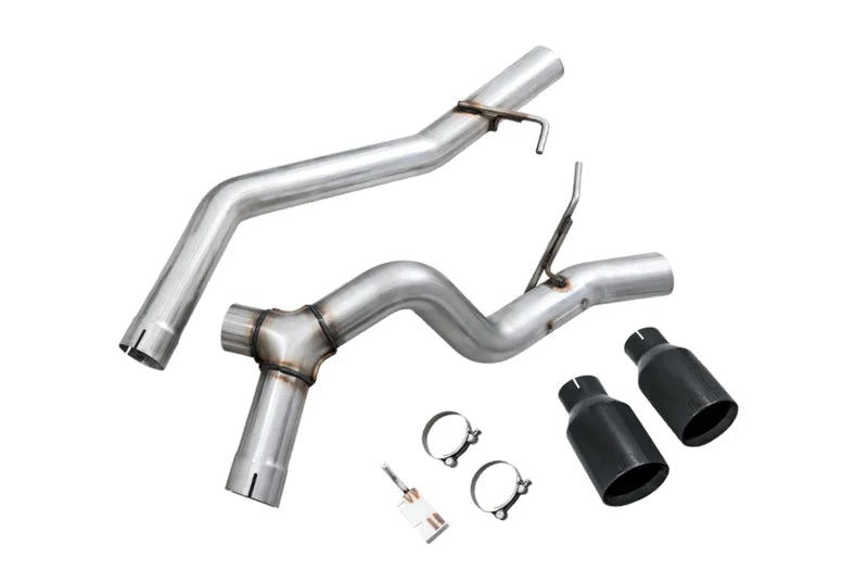 AWE Tuning 2020+ Jeep Gladiator 3.6L Trail-to-Tread (Dual Exhaust) Conversion Kit w/Diamond Blk Tips - Main Product View