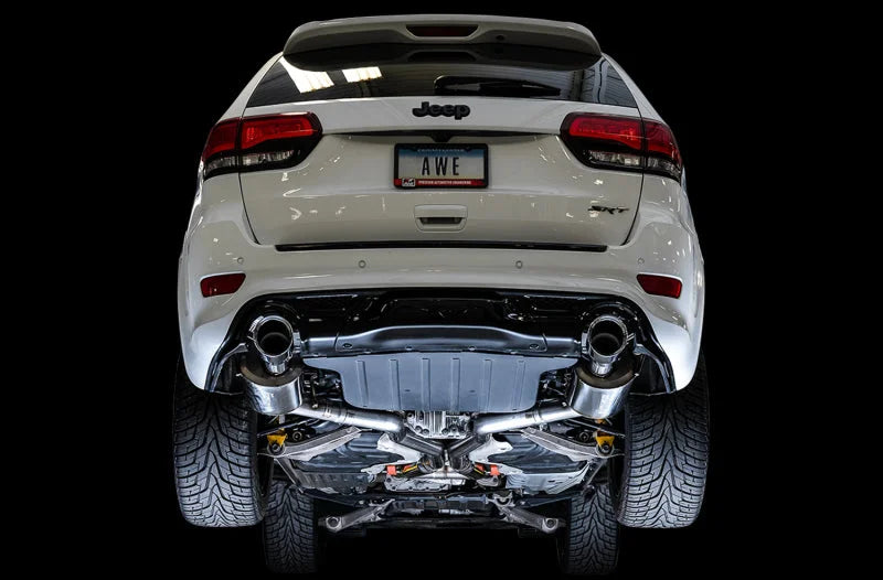 AWE Tuning 2020 Jeep Grand Cherokee SRT Touring Edition Exhaust - Chrome Silver Tips - Side View