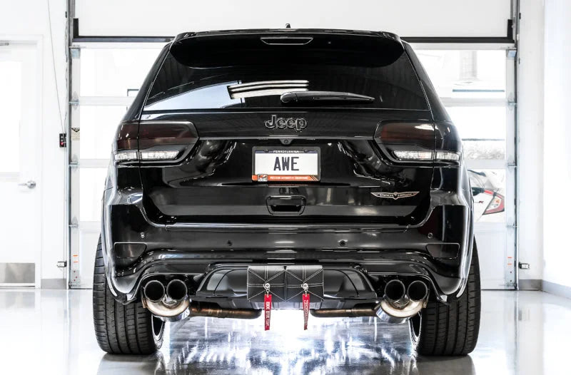 AWE Tuning 2020 Jeep Grand Cherokee SRT/Trackhawk Touring Edition Exhaust - Use w/Stock Tips - Back View