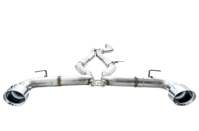 AWE Tuning 2020 Toyota Supra A90 Track Edition Exhaust - 5in Chrome Silver Tips - Additional View 5