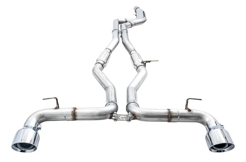 AWE Tuning 2020 Toyota Supra A90 Track Edition Exhaust - 5in Chrome Silver Tips - Additional View 6