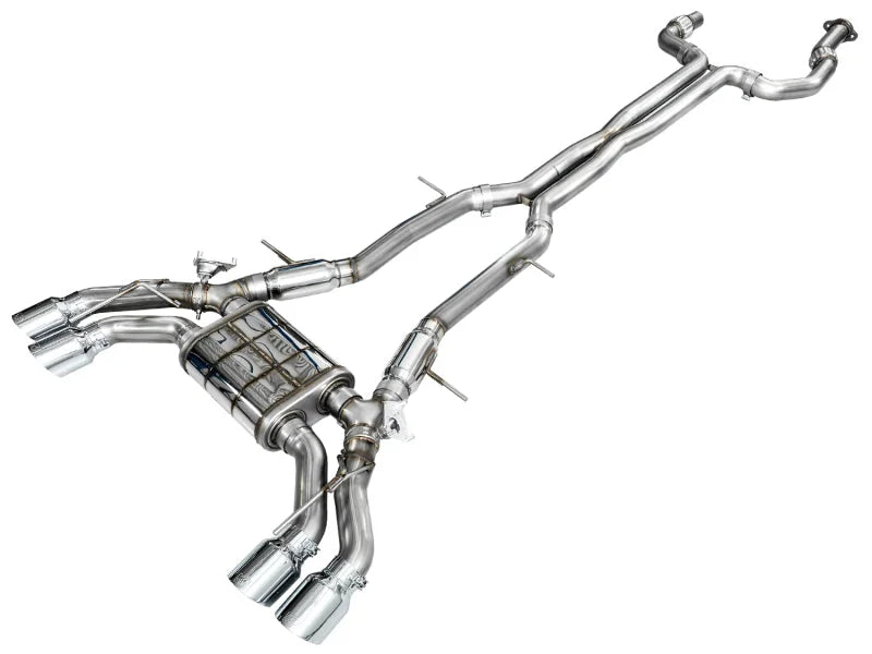 AWE Tuning 2021+ Cadillac CT4-V Blackwing SwitchPath Exhaust - Chrome Silver Tips - Main Product View